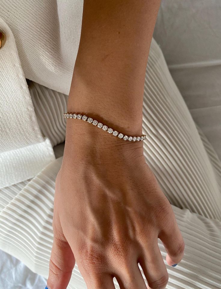 Elegant Tennis Bracelet for Women | Crystal Studded Slim Chain Bracelet | Perfect Gift for Girls