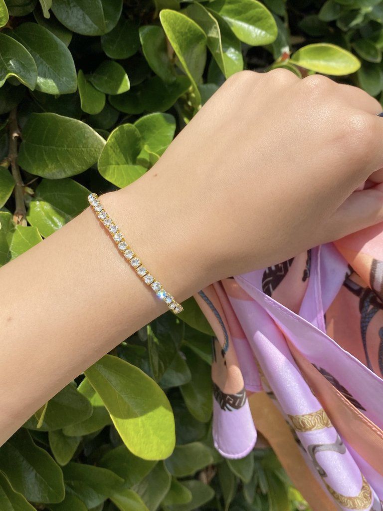 Elegant Tennis Bracelet for Women | Crystal Studded Slim Chain Bracelet | Perfect Gift for Girls