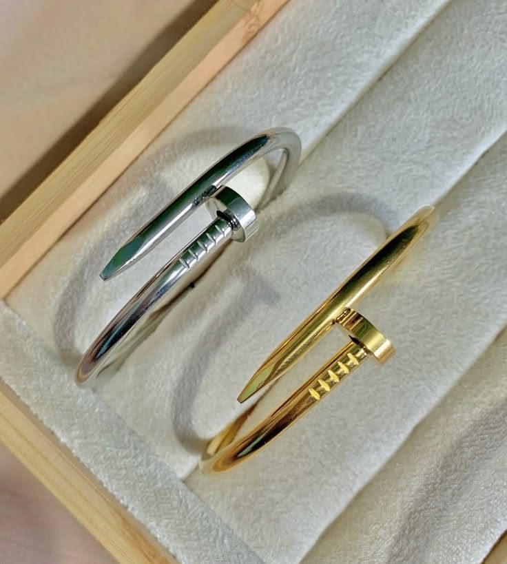 Nail Design Gold Plated Bracelet for Women | Anti-Tarnish Stainless Steel Nail Kada | Anyaura