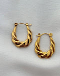 Anti-tarnish Twisted Chunky Hoop Earrings for Women | Bold Rope Design Hoops | Statement Lightweight Earrings |