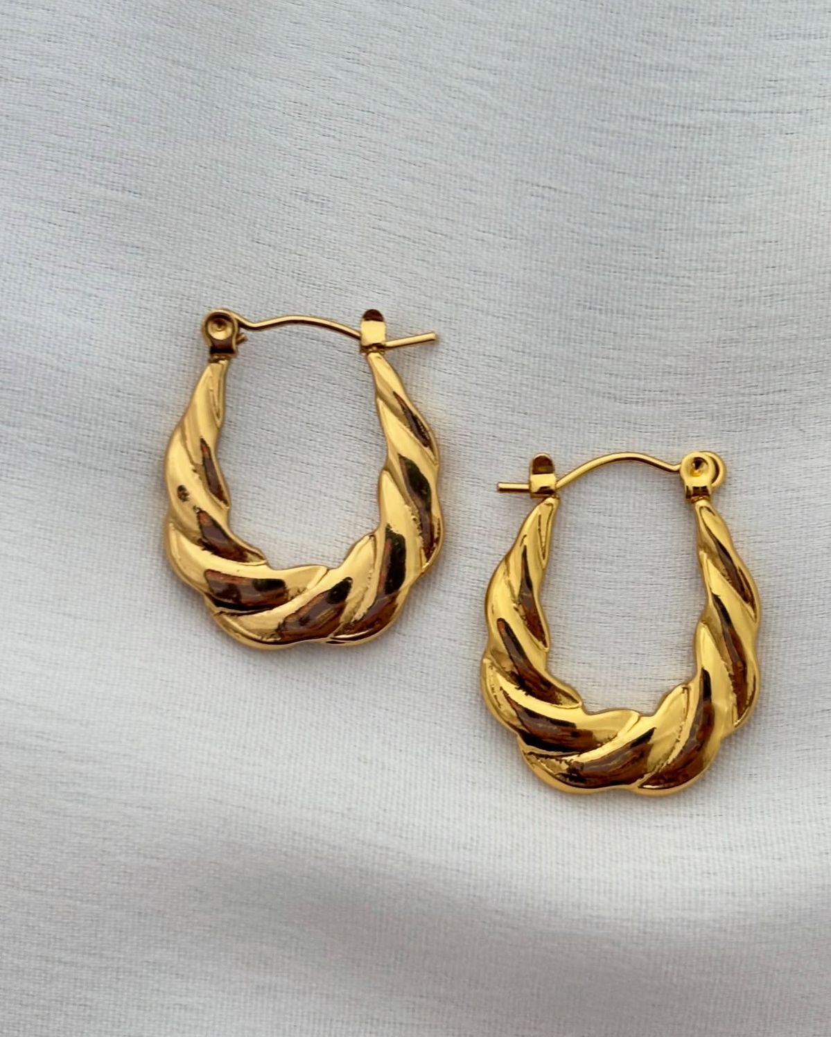 Anti-tarnish Twisted Chunky Hoop Earrings for Women | Bold Rope Design Hoops | Statement Lightweight Earrings |
