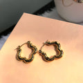 Anti-tarnish Gold-Tone Clover Shape Hoop Earrings – Trendy Chunky Quatrefoil Statement Earrings for Women