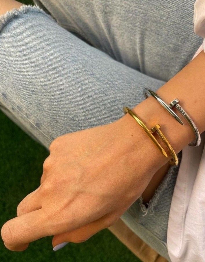 Nail Design Gold Plated Bracelet for Women | Anti-Tarnish Stainless Steel Nail Kada | Anyaura