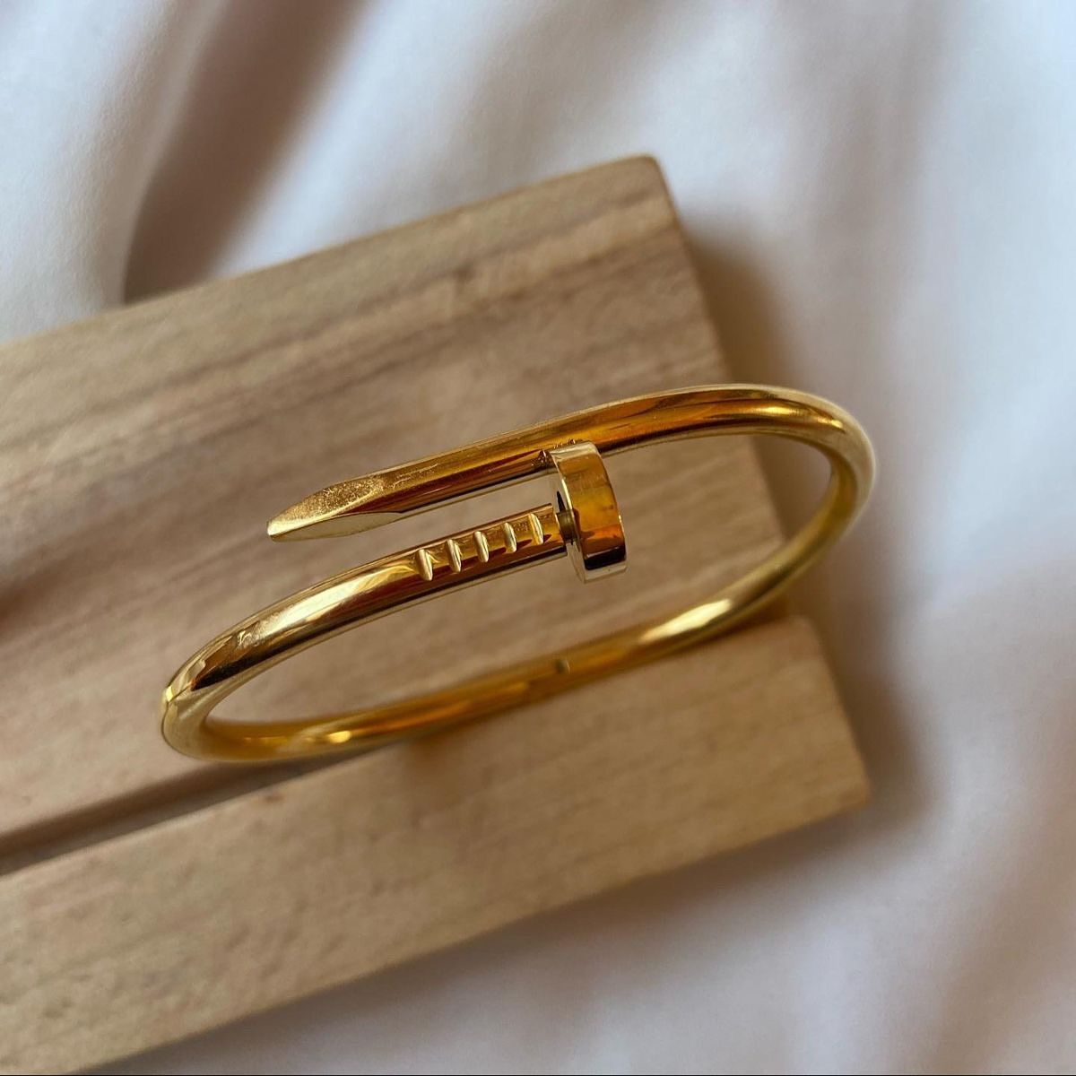 Nail Design Gold Plated Bracelet for Women | Anti-Tarnish Stainless Steel Nail Kada | Anyaura